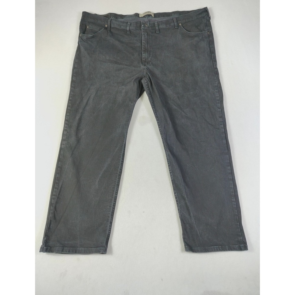 Wrangler Jeans Mens 52x30 Gray Relaxed Fit Stretch Denim Authentics Big & Tall
